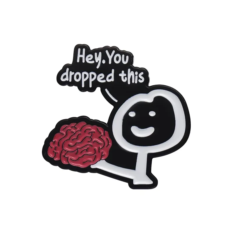 Enamel Pin – Hey You Dropped This Brain Stickman
