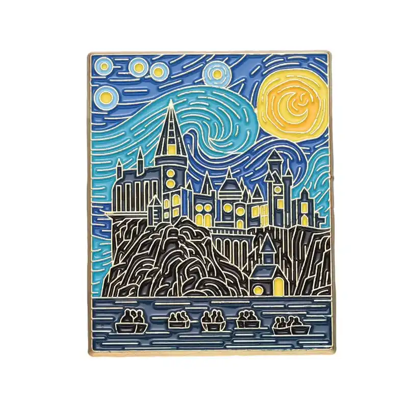 Enamel Pin – Hogwarts Castle Starry Night Harry Potter Van Gogh