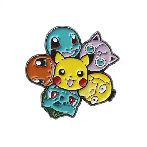 Enamel Pin – Pokemon Pikachu Jigglypuff Squirtle Charmander