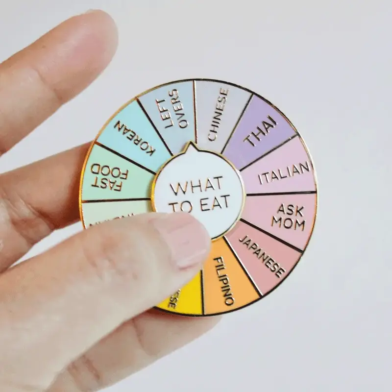 Enamel Pin – What to Eat Foodie Spinning Pin